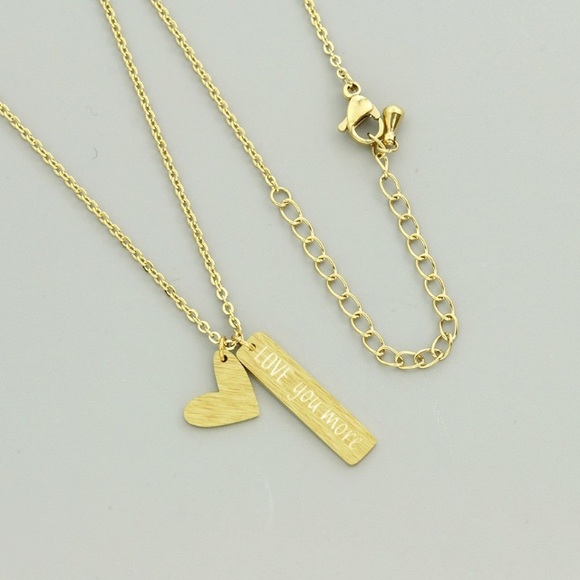 LAST CHANCE ❤️Valentine’s ❗️ Heart & Bar Necklace - Picture 2 of 3